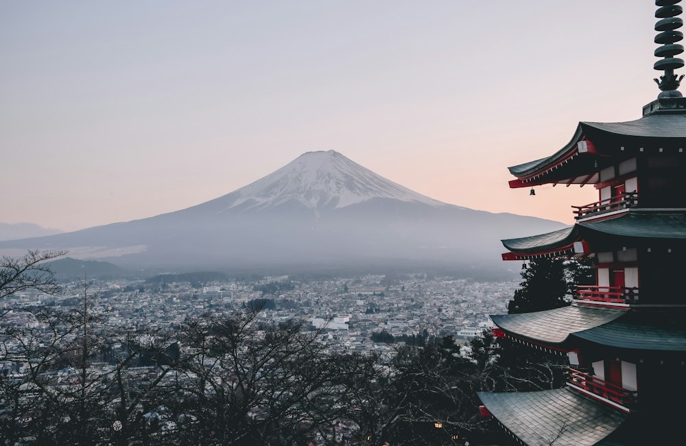 Japan street with pagoda